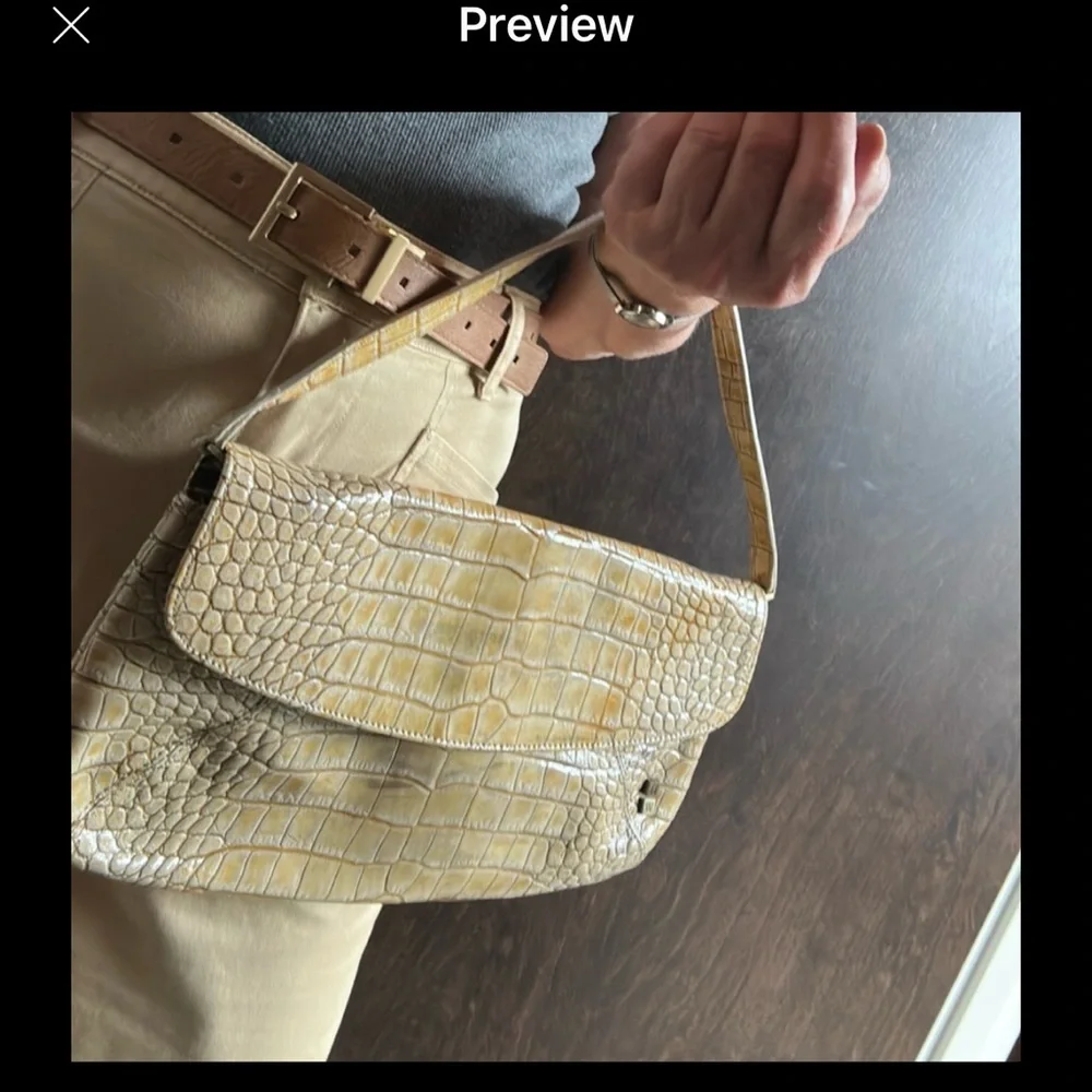 Helen Welsh Real Leather Croc-Embossed Bag